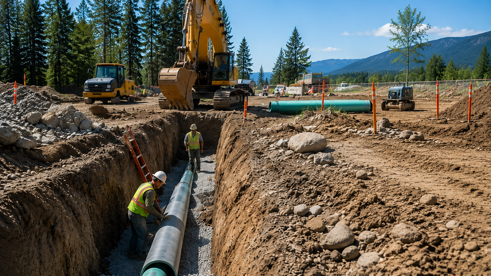 Underground drainage and utility installation project